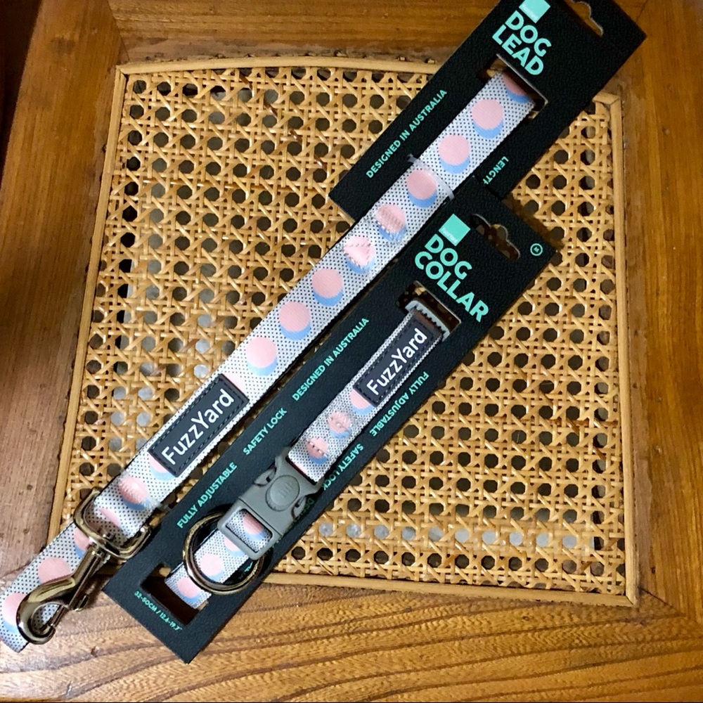 Matching Dog Collar + Leash Set Dots *NEW* MEDIUM - Picture 3 of 8